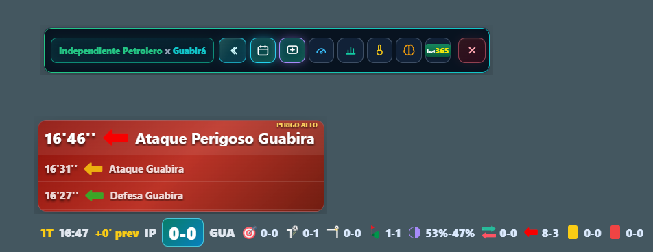 Faixa destacada e placar compacto do Radar V2